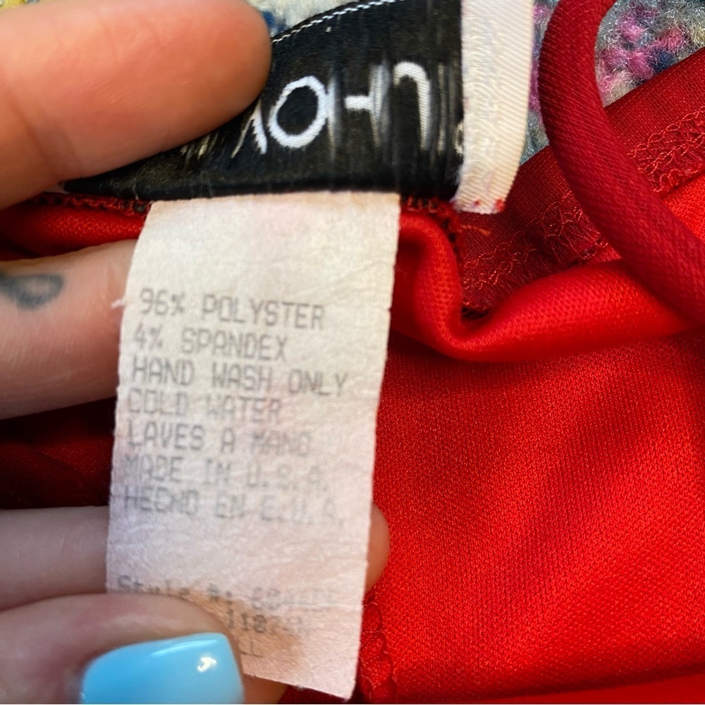 Vintage 90s Koji Yohji Red Spaghetti Strap Mini Dress Size Small - Picture 5 of 5